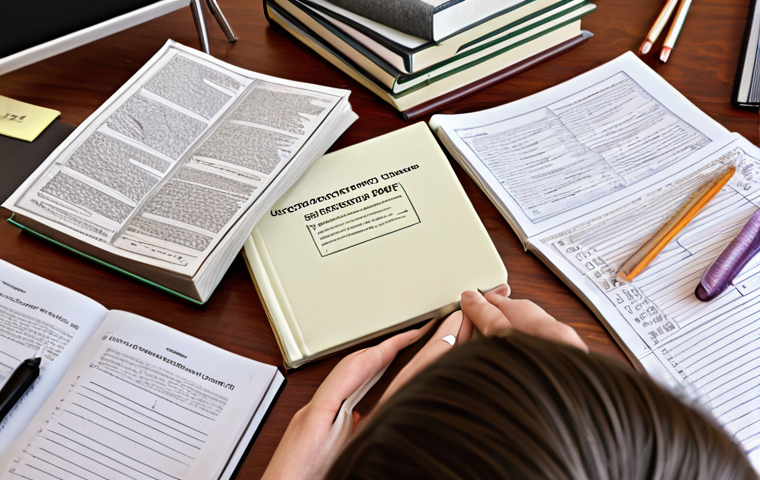 **Image:** A person studying environmental science textbooks and certification materials, surrounded by notes and practice exams. Focus on the determination and study aspect.