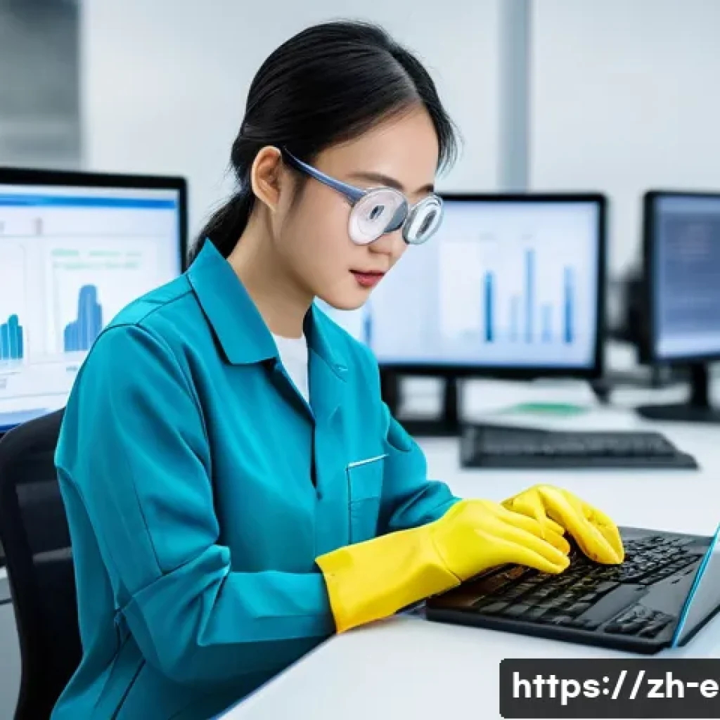 환경산업기사 실기시험 합격률 - A focused young Chinese professional in modern casual attire practicing environmental industry techn...