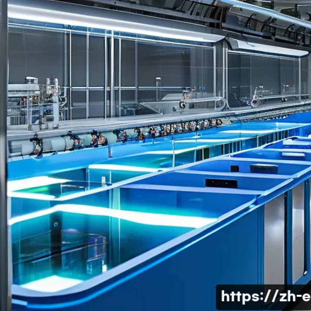 환경기술 실무 사례 분석 - A cutting-edge pharmaceutical wastewater treatment facility interior showcasing advanced biological ...