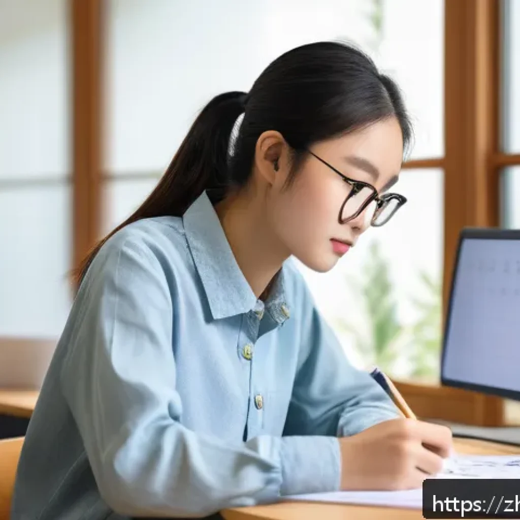 환경기술사 시험 준비 과정 - A modern study room scene featuring a young adult Chinese student preparing for the Environmental Te...