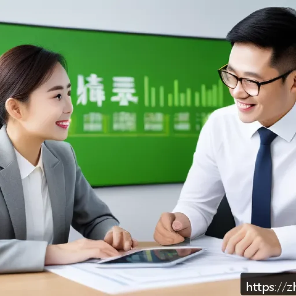 환경 관련 연봉 협상 팁 - A modern office scene showing a confident young Chinese environmental engineer in professional attir...