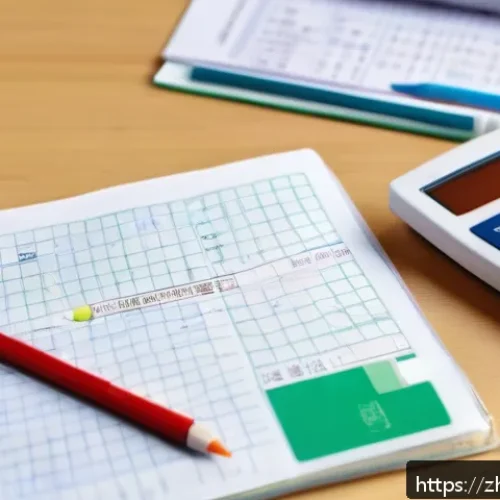 환경기사 실기시험 필수 준비물 - A detailed study desk setup for an exam day in a modern Chinese environment, featuring neatly arrang...